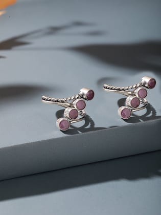 Silver Toned Crystal Stones Ttrendy Handcrafted Toe Ring