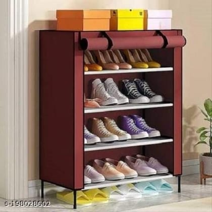 PDI-Maroon Shoe Rack Home Storage Books Rack (4 Shelves) PDI-Maroon Shoe Rack Home Storage Books Rack (4 Shelves)