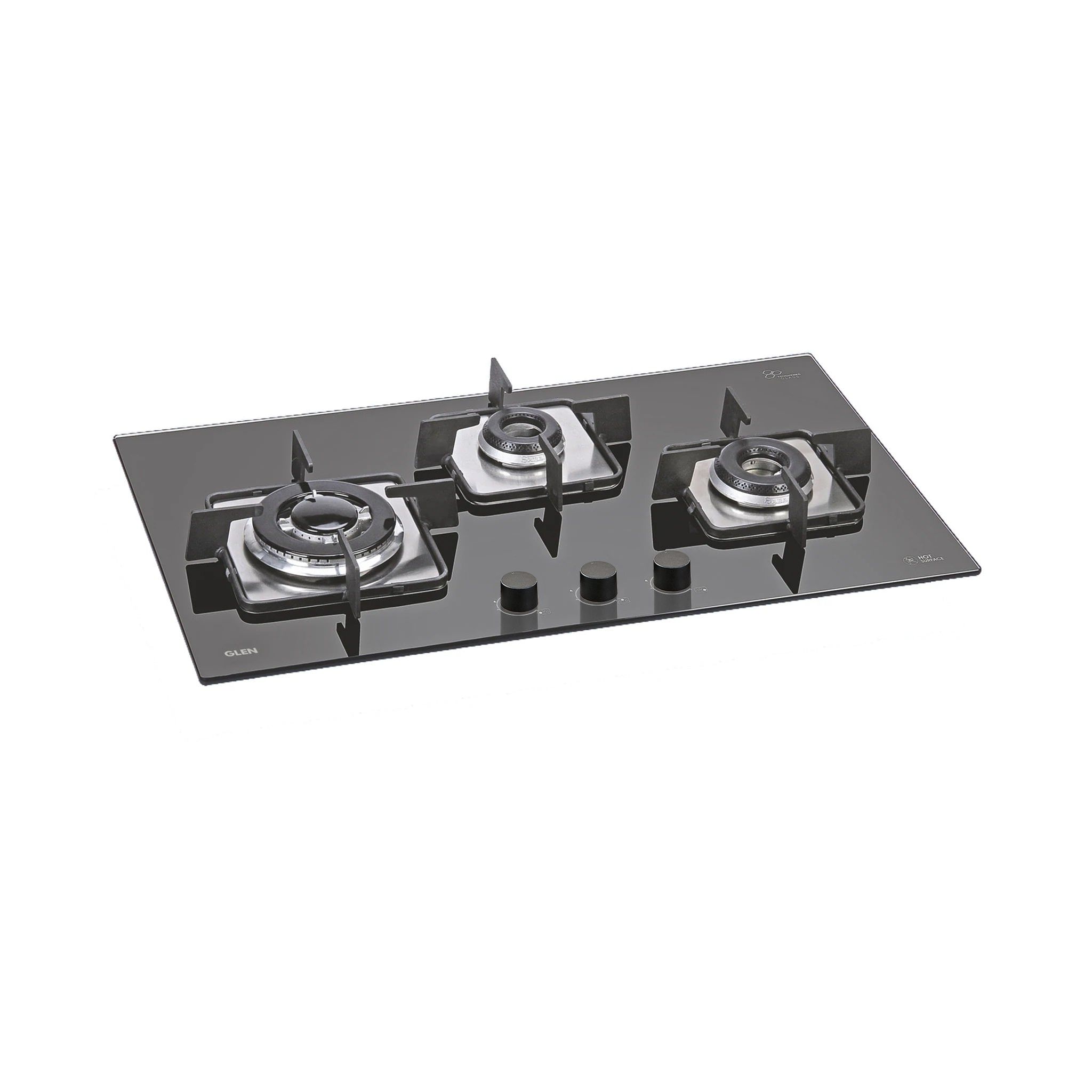 3 Burner Built in Glass Hob Triple Ring Burner Italian Double Ring Burner Auto Ignition (1073 SQ IN TR)