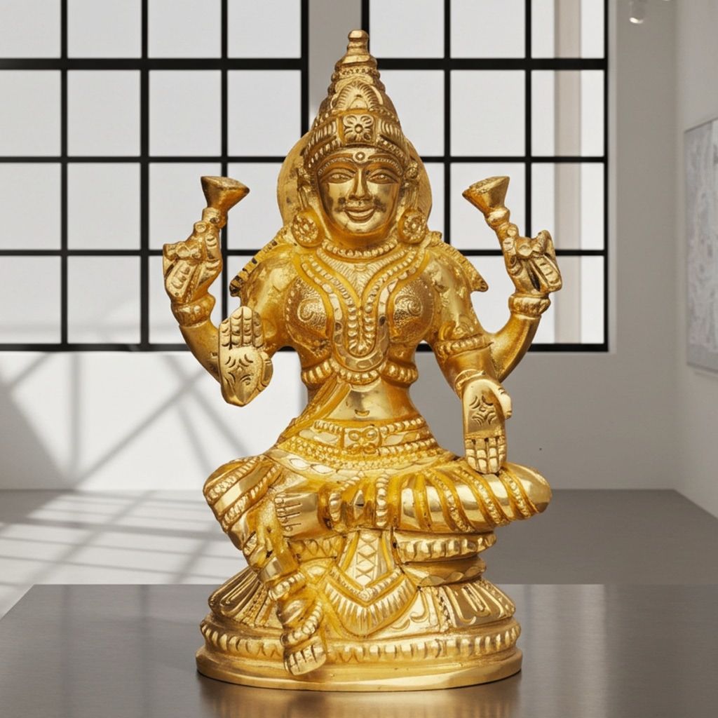 Brass Showpiece Laxmi Ji Statue (BSMAS224)