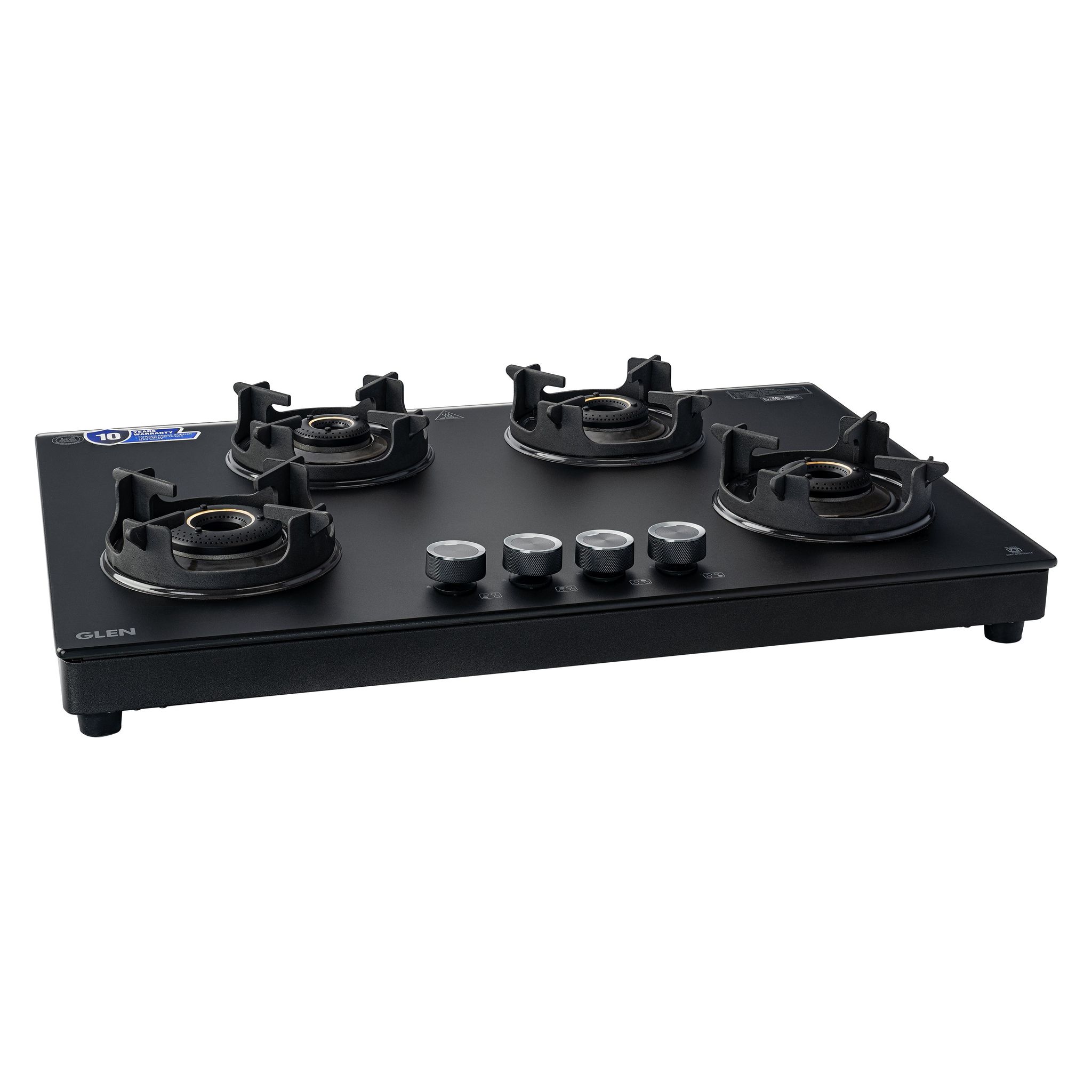 4 Burner Ultra Slim Matt Glass LPG Stove with High Flame Forged Brass Burner (CT1045USMG)