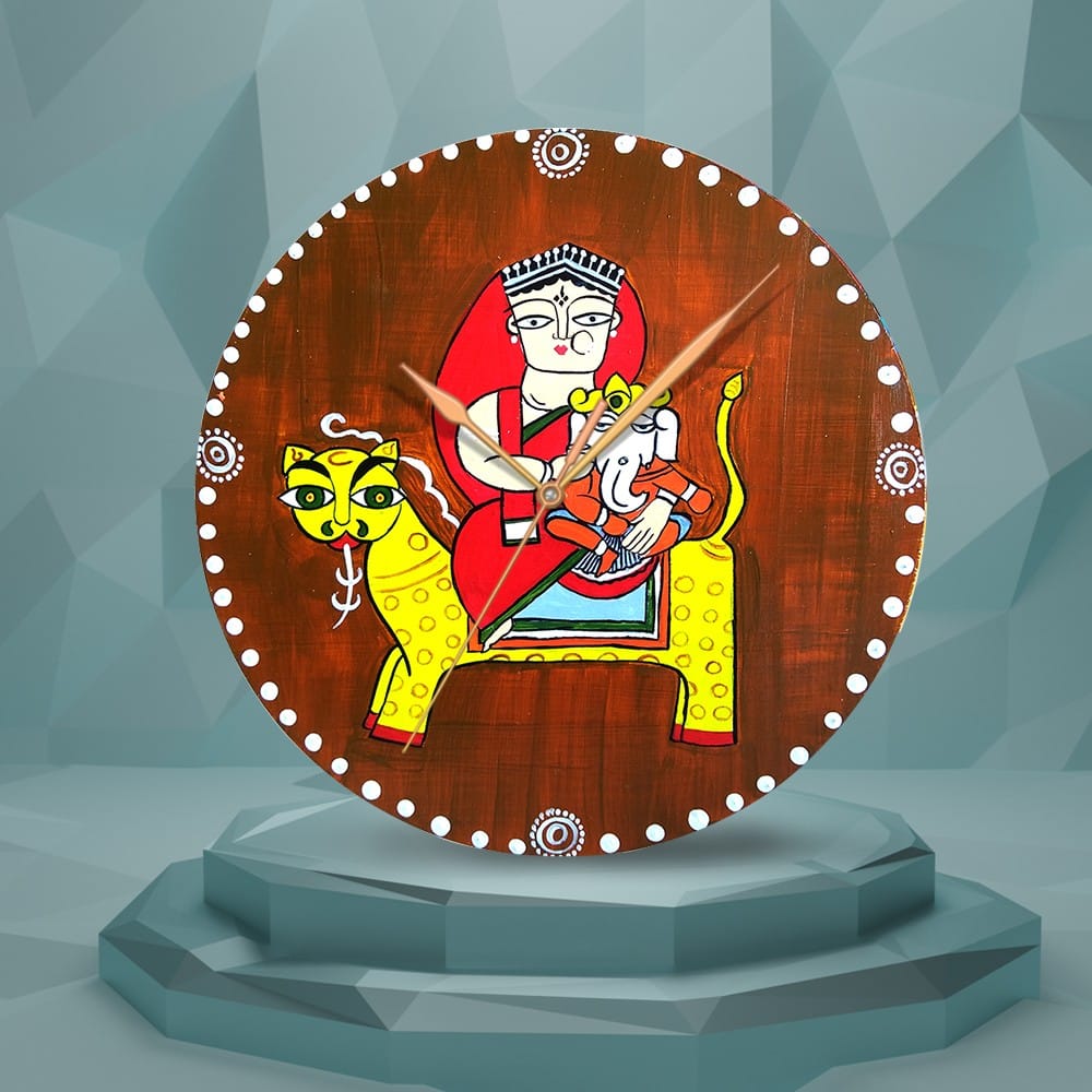 Kalighat Art on Round Clock DIY Kit by Penkraft