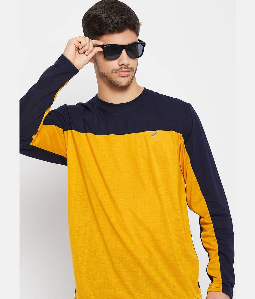 Auxamis Pack of 1 Cotton Blend Regular Fit Men's T-Shirt ( Navy )