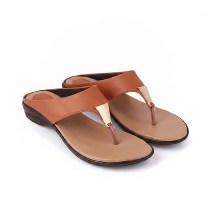 Women's Tan Casual Slip-On Sandals