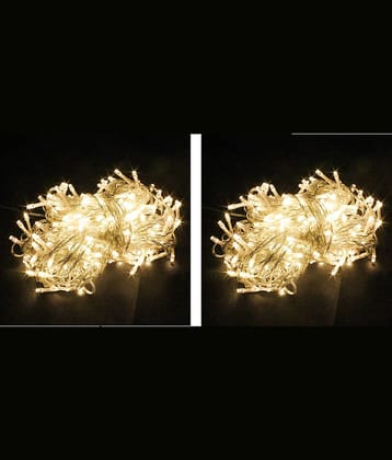 EmmEmm 10Mtr Warm White Diwali Led Ladi String Lights Gold