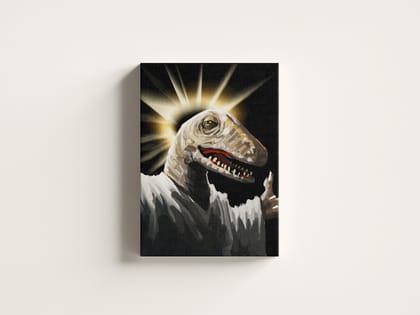 FURNISHUB Holy Dinosaur - Dino Jesus Abstract Art for Living Room Decor | Wall Decor Painting for Living Room and Bedroom | Home Decor Articles | Ideal Gifts