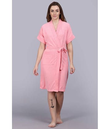 Poorak Pink Free Size Bathrobe ( Pack of 1 )