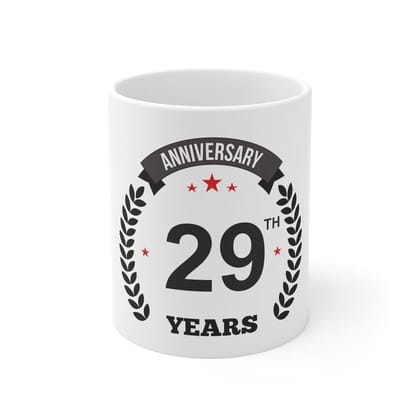 DARSHANS Ceramic 29th Anniversary Printed Coffee Mug (Color: White, Capacity:330ml)