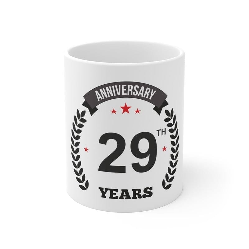 DARSHANS Ceramic 29th Anniversary Printed Coffee Mug (Color: White, Capacity:330ml)
