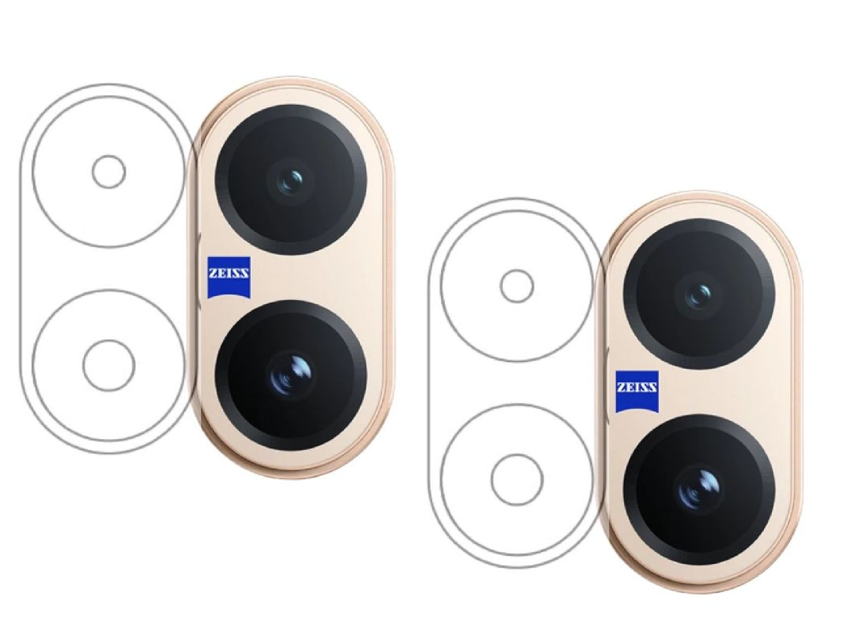 ISAAK Back Camera Lens Protector compatible for Vivo V60 5G (Pack of 2)