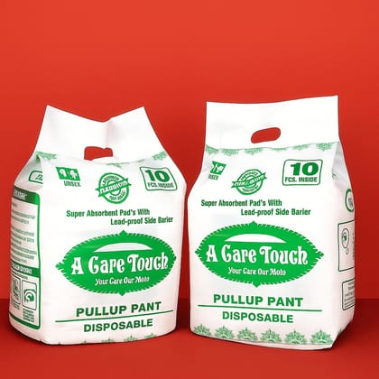 A Care Touch Unisex Adult Diaper Pullups M-L, Odor Lock Anti-Bacterial Leak-Proof Disposable Briefs, Ultra-Thin Design, Maximum Absorbency, Hypoallergenic, Pack of 2, 20 count for Seniors & Adults