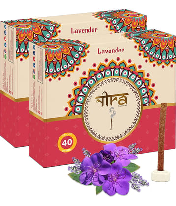 Nira Fragrances Incense Dhoop Sticks Lavender 80 Pieces ( Pack of 2 )