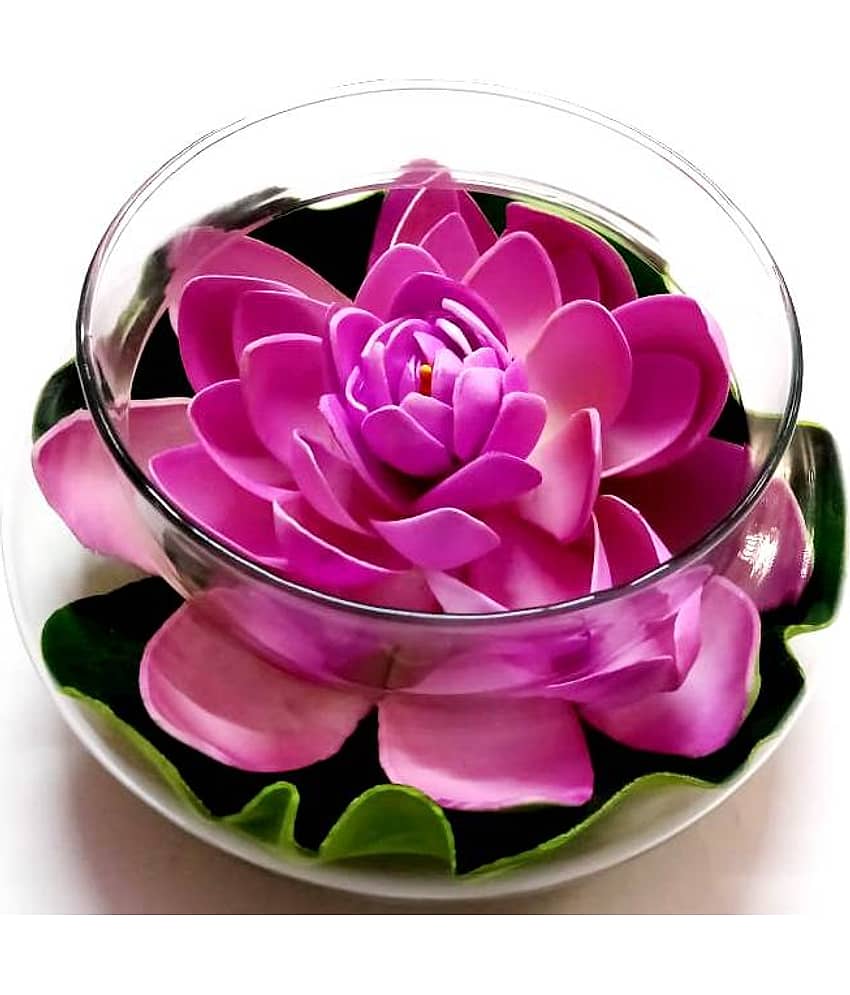 Green plant indoor Lotus Blue Flowers With Pot - Pack of 1