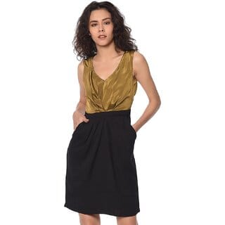 Purys Women Gold A Line Dress