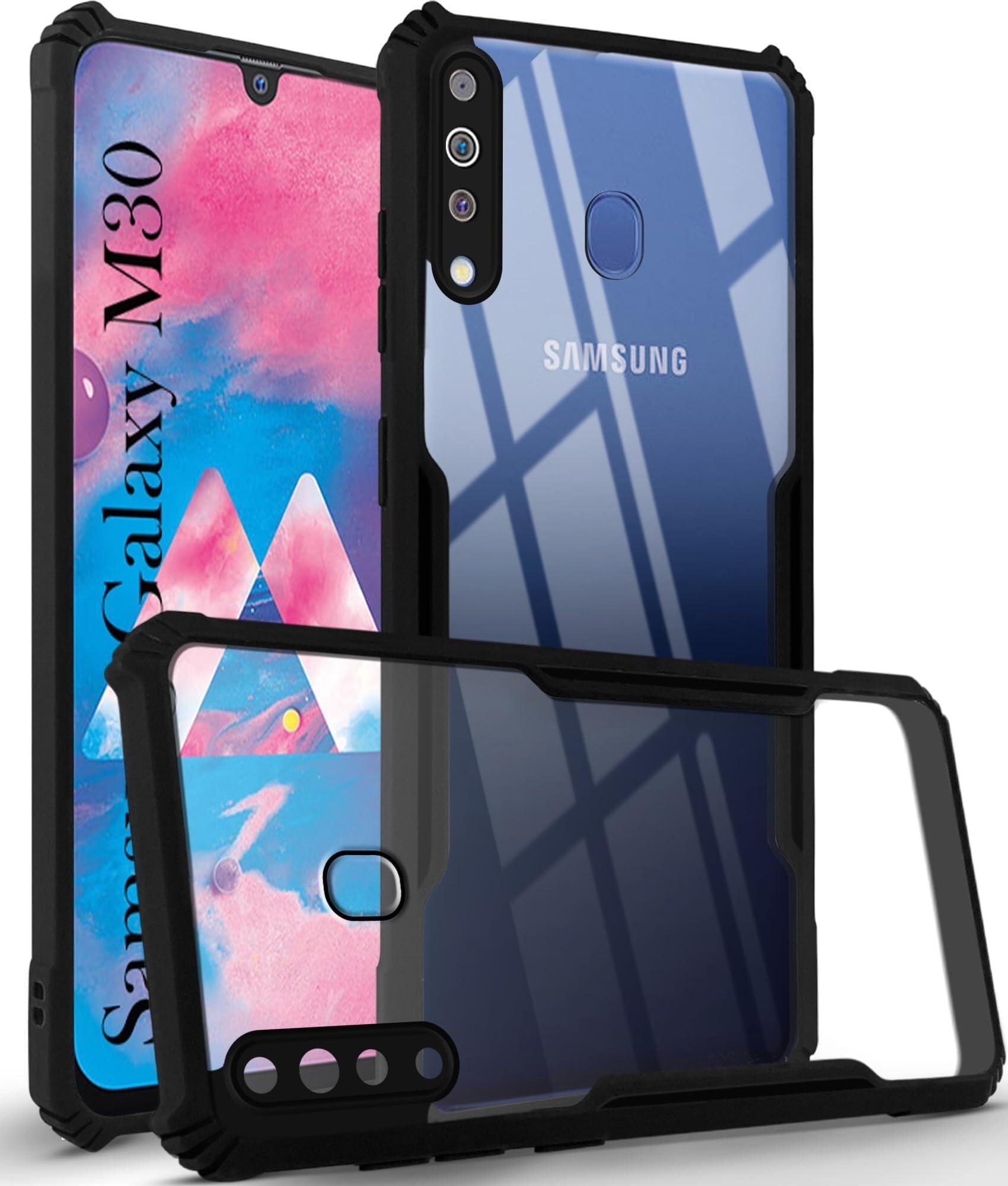 PLUGTECH Slim Shockproof Case | Matte Black Soft | Drop Protection | Precise Cutouts | Premium Mobile Cover for Samsung Galaxy M30