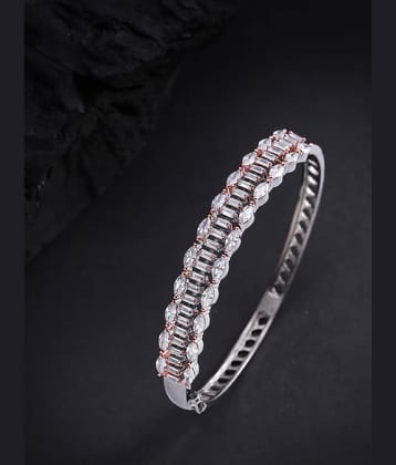 Priyaasi Beautiful American Diamond Rhodium-Plated Bracelet for Women