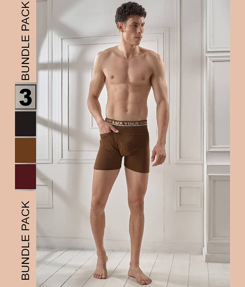 lux venus Pack of 3 Cotton Trunks For Men's ( Multicolor )