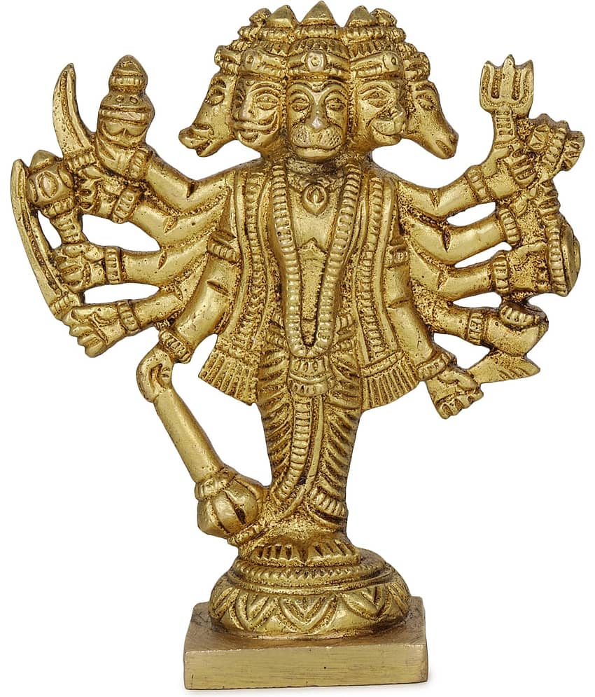 Shri Astha Vinayak Brass Punchmukhi hanuman Idol ( 3.5 cm )