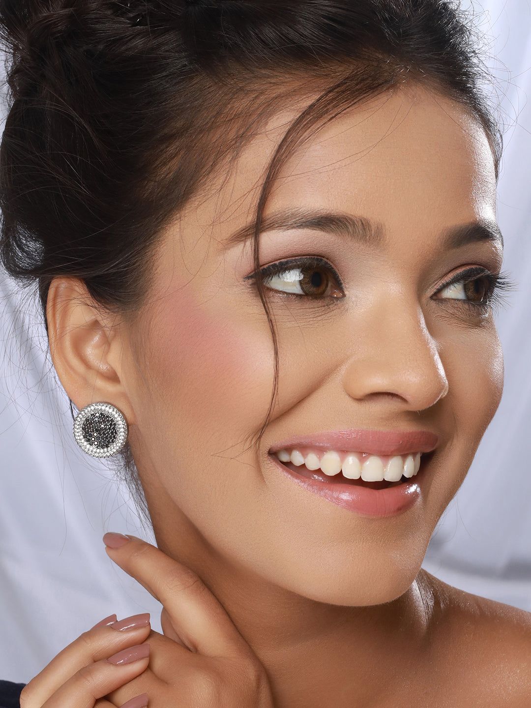 Black CZ Studded Minimal Designer Studds Earrings