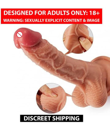 Super Premium Quality Suction Base 8 Inch Pink Head Skin Dildo For Women By Naughty World