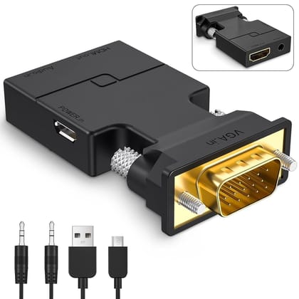 VGA to HDMI Adapter Converter with Audio,(PC VGA Source Output to TV/Monitor with HDMI Connector)