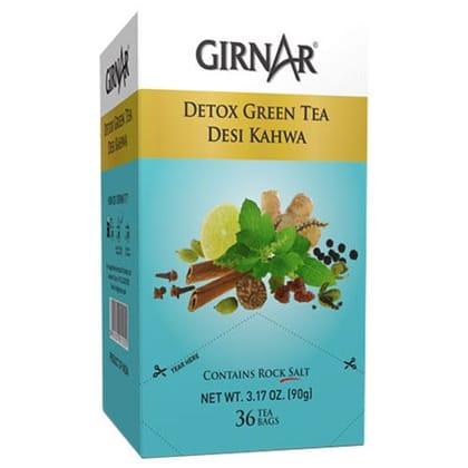 Girnar Green Tea - Detox / Desi Kahwa, 36 Sachets