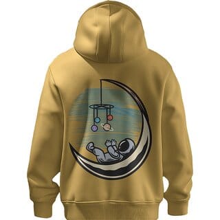 BULL CLOTHING Astronaut Baby Moon Graphic Mustard Yellow Hoodie 60 Cotton 40 Poly 280 GSM Unisex Casual Sweatshirt (M) BULL CLOTHING Astronaut Baby Moon Graphic Mustard Yellow Hoodie 60 Cotton 40 Poly 280 GSM Unisex Casual Sweatshirt (M)