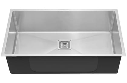 Hyenas Handmade 27" x 20" x10" inches Single Bowl Kitchen Sink Premium Stainless Steel with Brushed Matte Finish Including Strainer-Basket/Sink Coupling/Waste Pipe (Silver)