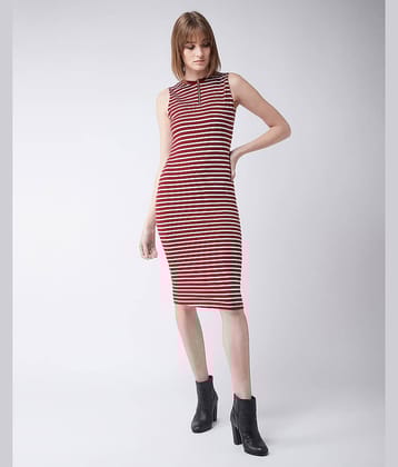 Miss Chase Cotton Striped Knee Length Women's Bodycon Dress - Multicolor ( Pack of 1 )