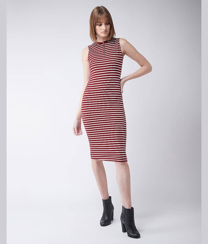 Miss Chase Cotton Striped Knee Length Women's Bodycon Dress - Multicolor ( Pack of 1 )