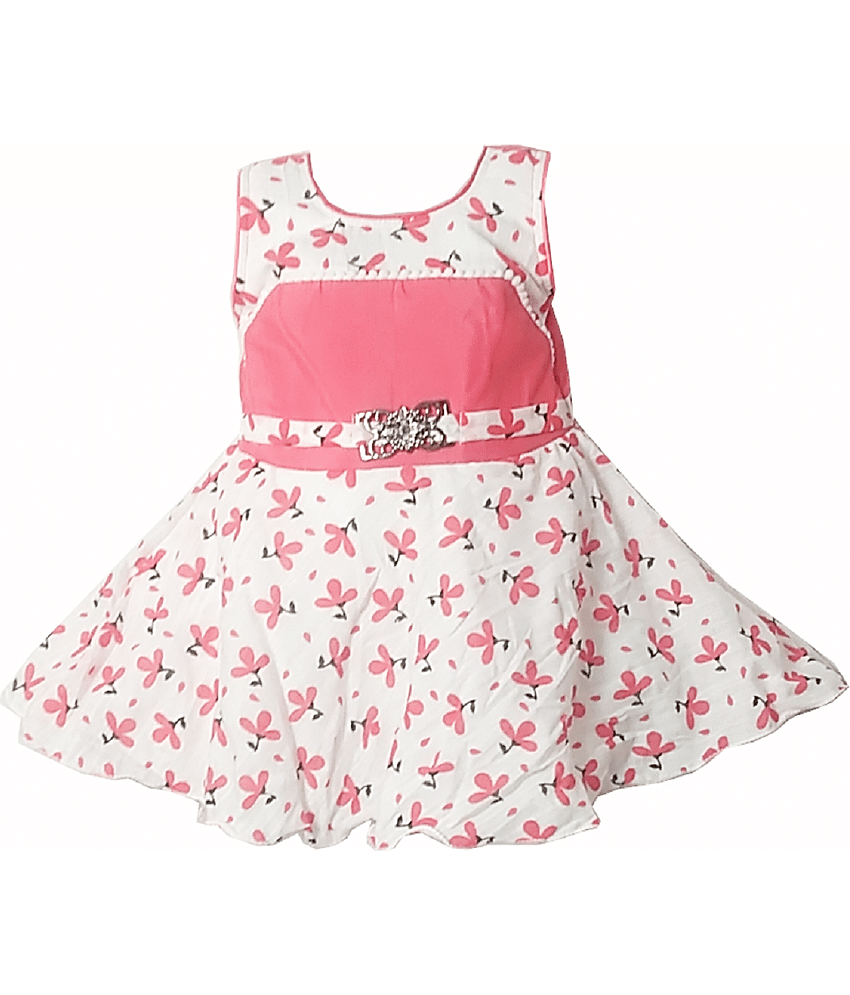 harshvardhanmart Baby Girls Cotton Blend Frocks ( Red )