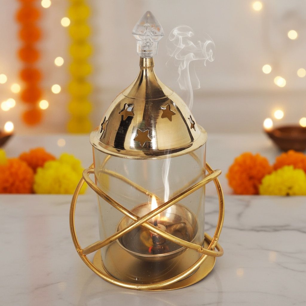Iron & Brass Ring Udapi Chimney Deepak No. 2 (ZMAS514 B)