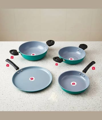 LAZYWINDOW Non Stick Iron Cookware Sets FryPan,Kadhai's&Tawa