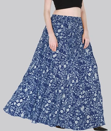 Sttoffa Blue Cotton Women's Broomstick Skirt ( Pack of 1 )