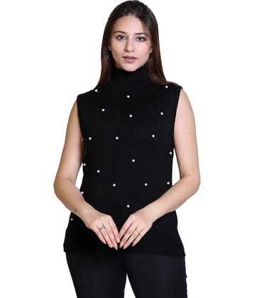 Varenyam Acrylic Black Buttoned Cardigans -
