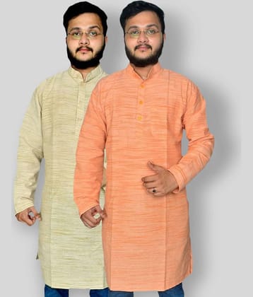 DESHBANDHU DBK - Multicolor Cotton Men's Regular Kurta ( Pack of 2 )
