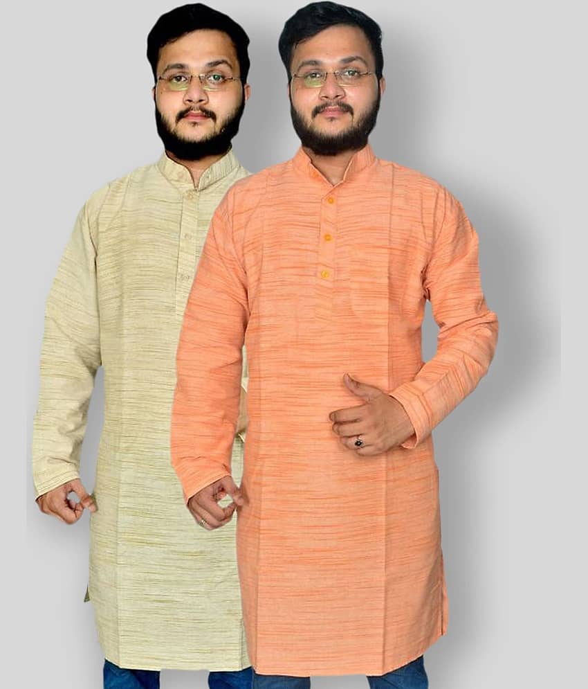 DESHBANDHU DBK - Multicolor Cotton Men's Regular Kurta ( Pack of 2 )