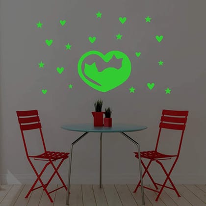 DreamKraft Glow in The Dark Kids Room Decor Radium Sticker (Green, 20 cm X 25 cm)