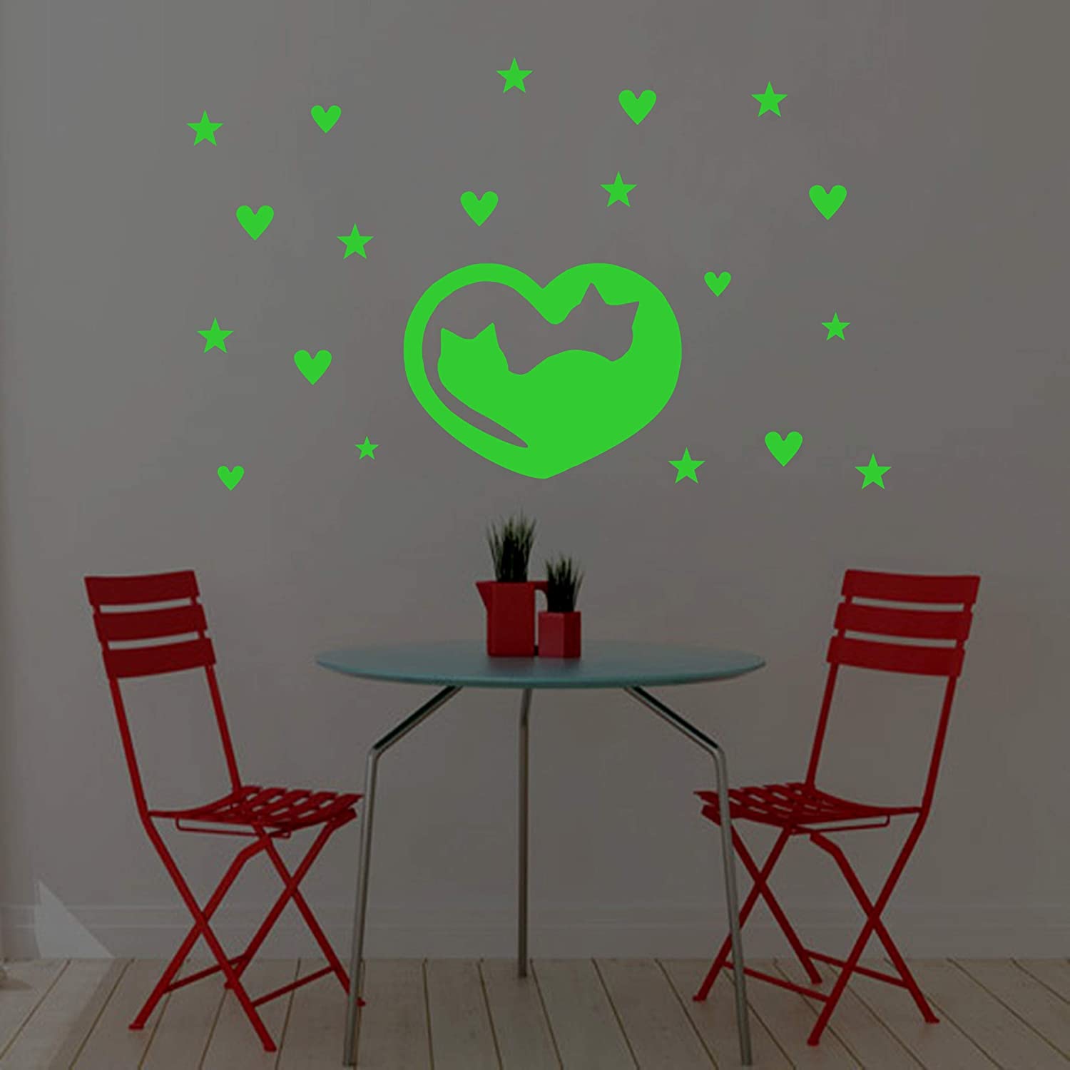 DreamKraft Glow in The Dark Kids Room Decor Radium Sticker (Green, 20 cm X 25 cm)
