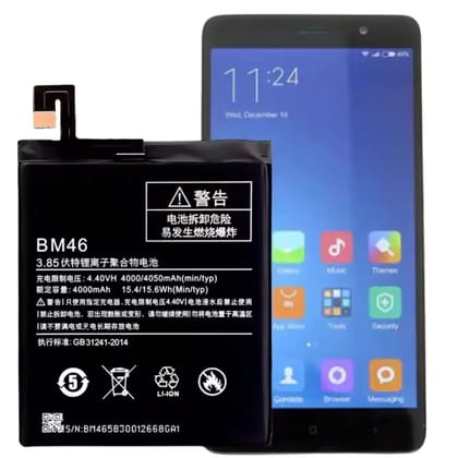 Original BM46 4050mAh Battery for Redmi Note 3 / Note 3 Pro (2015116, 2015161)  2024 Edition.