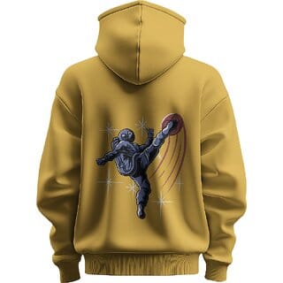 BULL CLOTHING Men's Cosmic Kicker Mustard Yellow Hoodie Premium 280 GSM Fleece  Perfect for Comfort and Style (S)