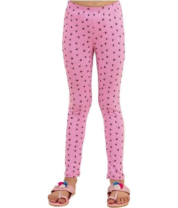 Kids Cave Pack of 1 Girls Cotton Blend Leggings ( Pink )