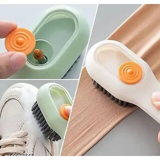 Plastic Soap Dispensing Cleaning Brush With Handle  Scrubbing Reusable Washing Shoe Brush For Shoes Clothes Cleaning