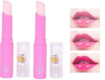 Elecsera Pink Magic Lipbalm Pack of 2 Strawberry (Pack of: 2, 10 g)