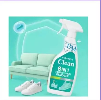 8-in-1 Fabric Stain Remover Spray | Powerful Laundry for Clothes, Carpets, Upholstery Remove Tough Stains like Grease, Wine, Coffee, Ink, Grass Safe Colours & Most Fabrics