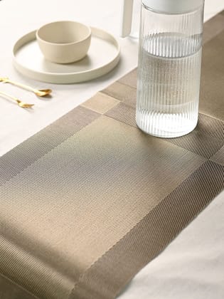 Elegant Beige Woven Heat-Resistant Washable Table Runner