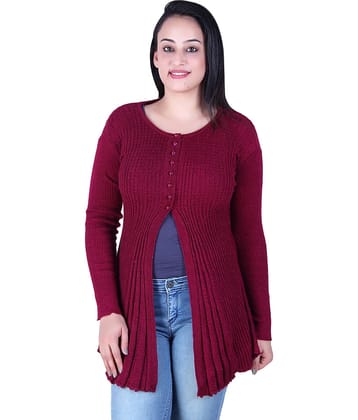 Ogarti Acrylic Purple Buttoned Cardigans - Single