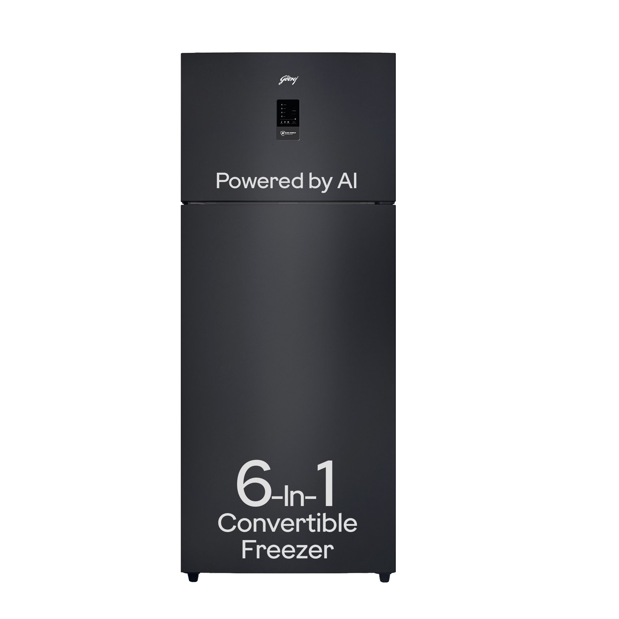 Godrej 472 L 2 Star With AI Tech, 95%+ Food Surface Disinfection with Nano Shield Technology Inverter Frost Free Double Door Regalis Refrigerator (RF EON 474B RCI MT BK, Matt Black)