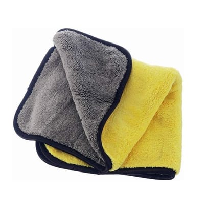 Auto Hub 800 GSM Heavy Microfiber Cloth for Car Cleaning and Detailing, Dual Sided, Extra Thick Plush Microfiber Towel Lint-Free, 40cm x 40cm, Pack of 1, Multicolor