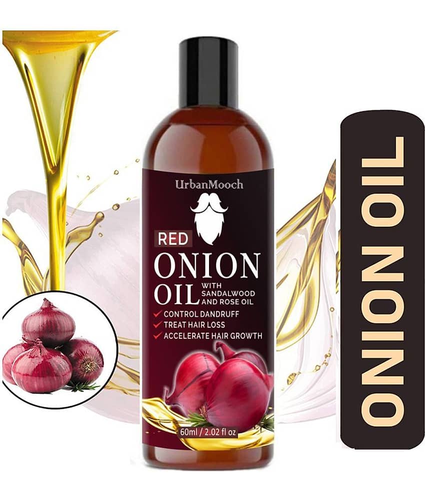 UrbanMooch Red ONION Oil Blend Of 18 Natural For Hair Growth- 60 mL